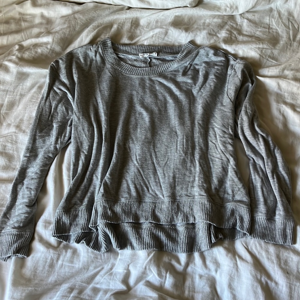 Splendid Butter Soft Long Sleeve Gray Pullover Long Sleeve Top Size XL